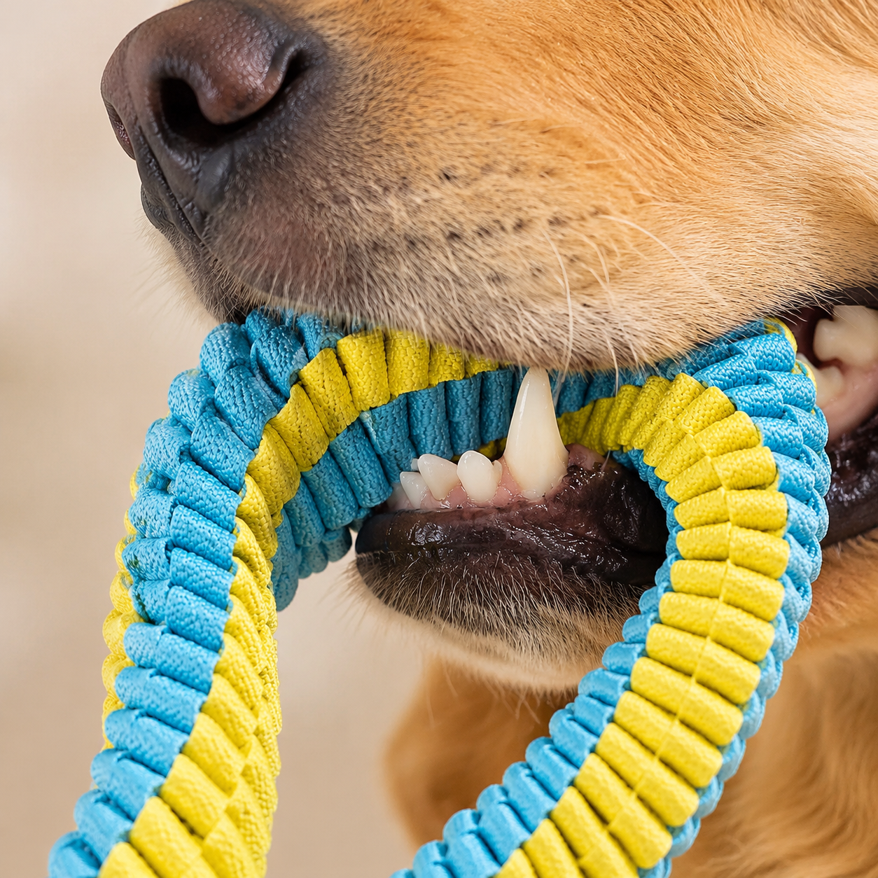 Woven channels create cleaning friction during play.