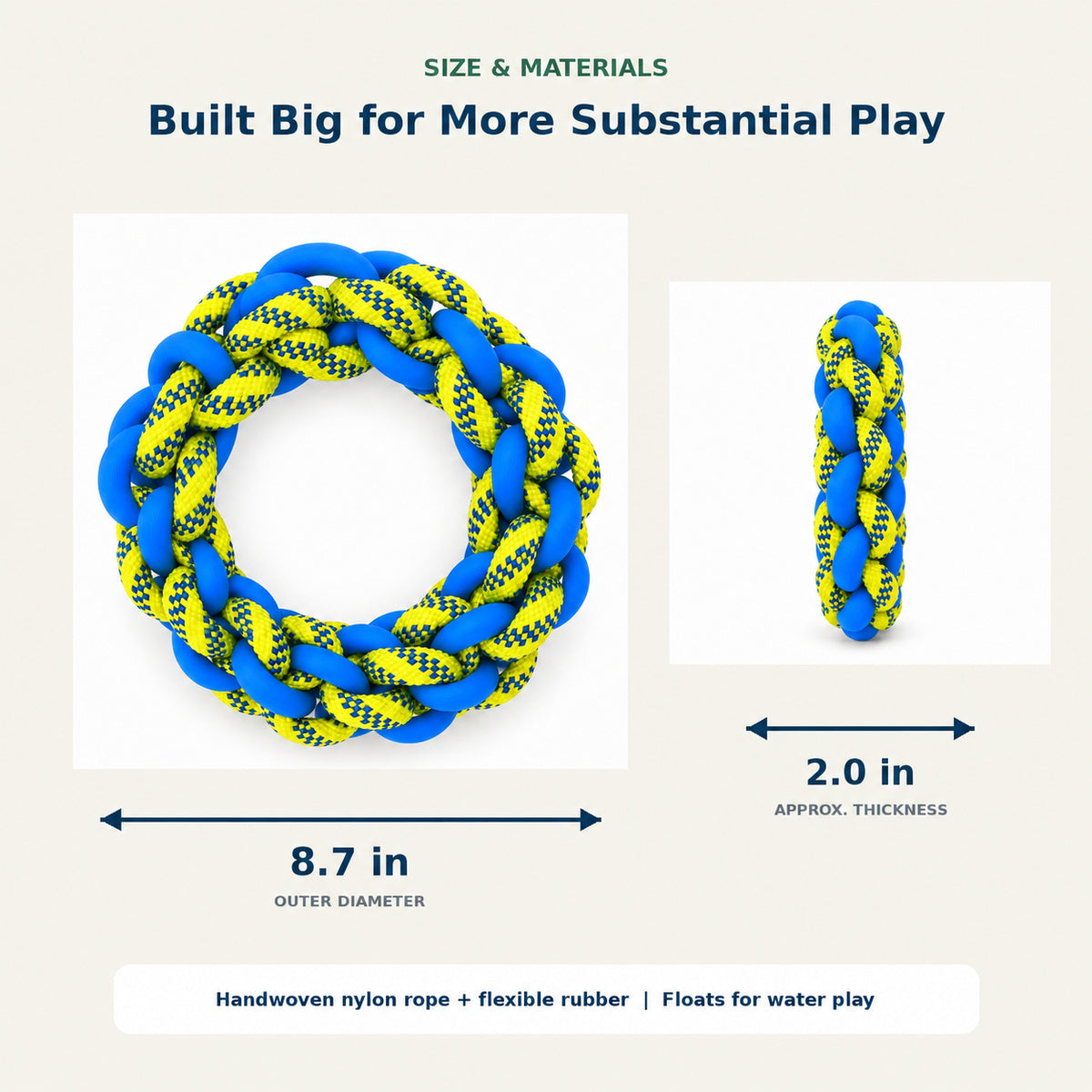 Choose a toy your dog can grip safely.