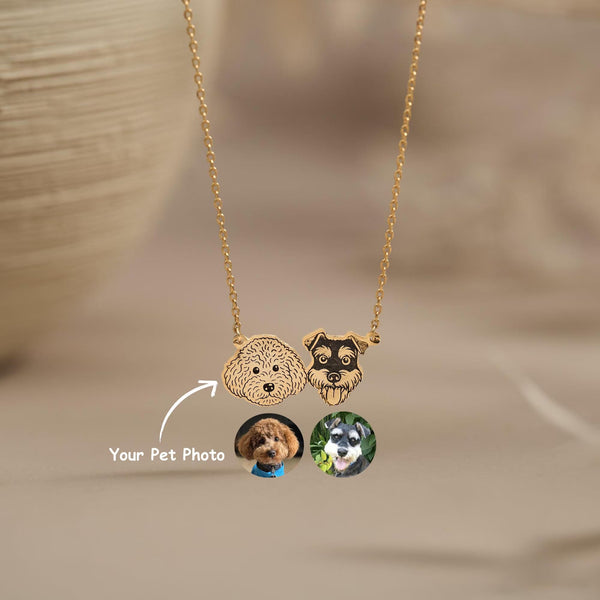 Custom Pet Portrait Necklace – Personalized Pet Photo Pendant with Name Engraving - Nordsprite